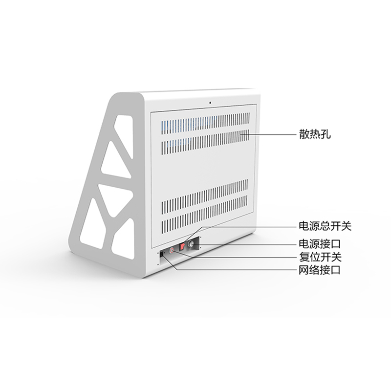 散热孔\电源总开关\电源接口\网络接口